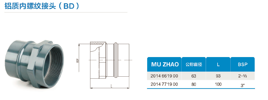鋁質(zhì)內(nèi)螺紋接頭 鋁質(zhì)內(nèi)螺紋接頭